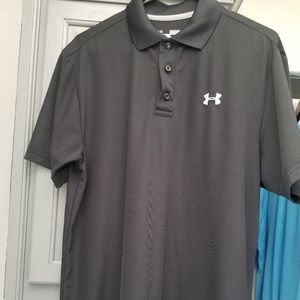 Under Armour Black Polo Heat Gear Loose Med